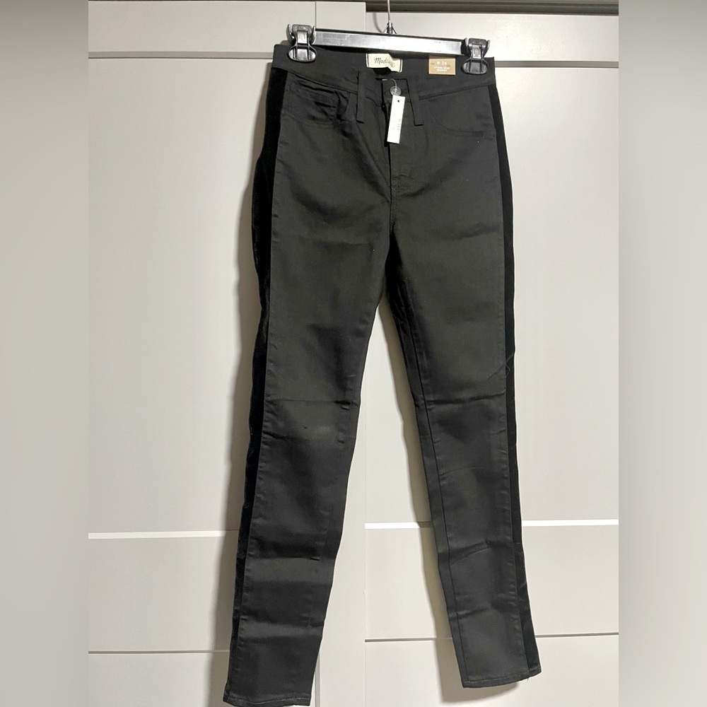 Madewell 9" Mid-Rise Skinny Jeans: Velvet Tuxedo Stripe Edition